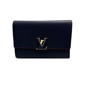 Louis Vuitton Wallet Capucines Taurillon Marine Rouge Blue Tri